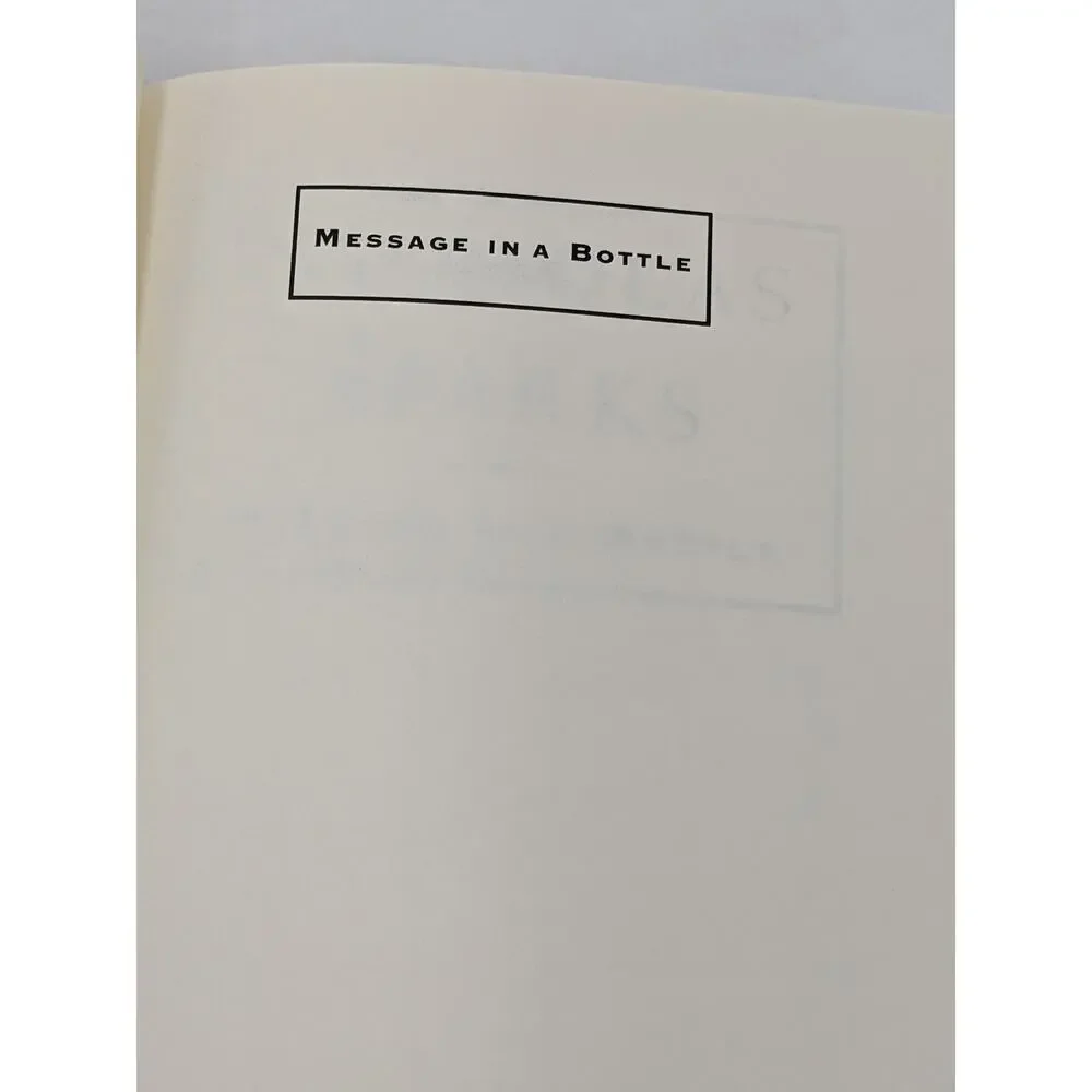 Message In A Bottle By Nicholas Sparks Romance Novel First Printing Vintage 1998